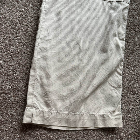 Y2K Charter Club Cream Pinstripe Ankle Cargo Pants Women’s Size 14 Preppy Spring - Picture 9 of 16